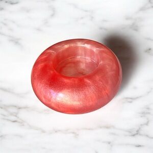 Shimmering Pink Resin tea light candle holder
